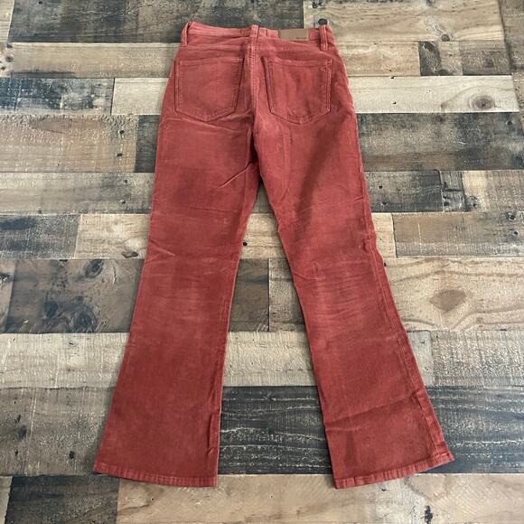 Cali Demi-Boot Jeans in Corduroy: Button-Front Edition in Canterbury Red Size 24 - Picture 2 of 4